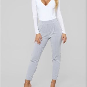 Fashion nova Blue and white striped pants